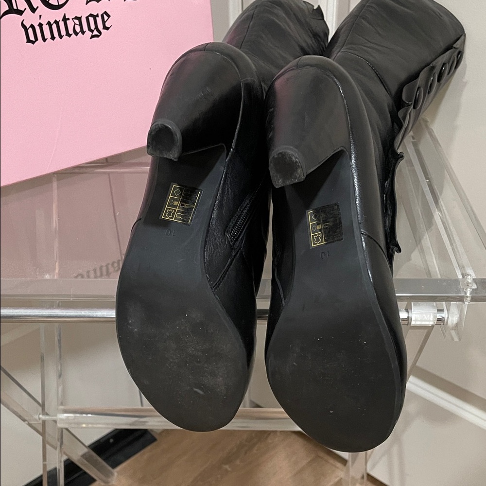 Crown Vintage Black Leather Upper Vintage inspired Boots - Picture 5 of 5